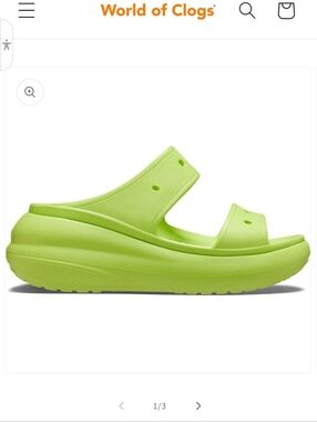 CROCS Women's Mint Green Sandal Slides with Gold Chain Accent